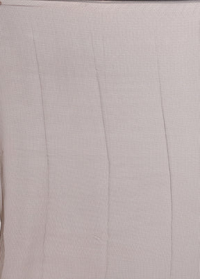 White Chiffon Silk Saree With Blouse Piece