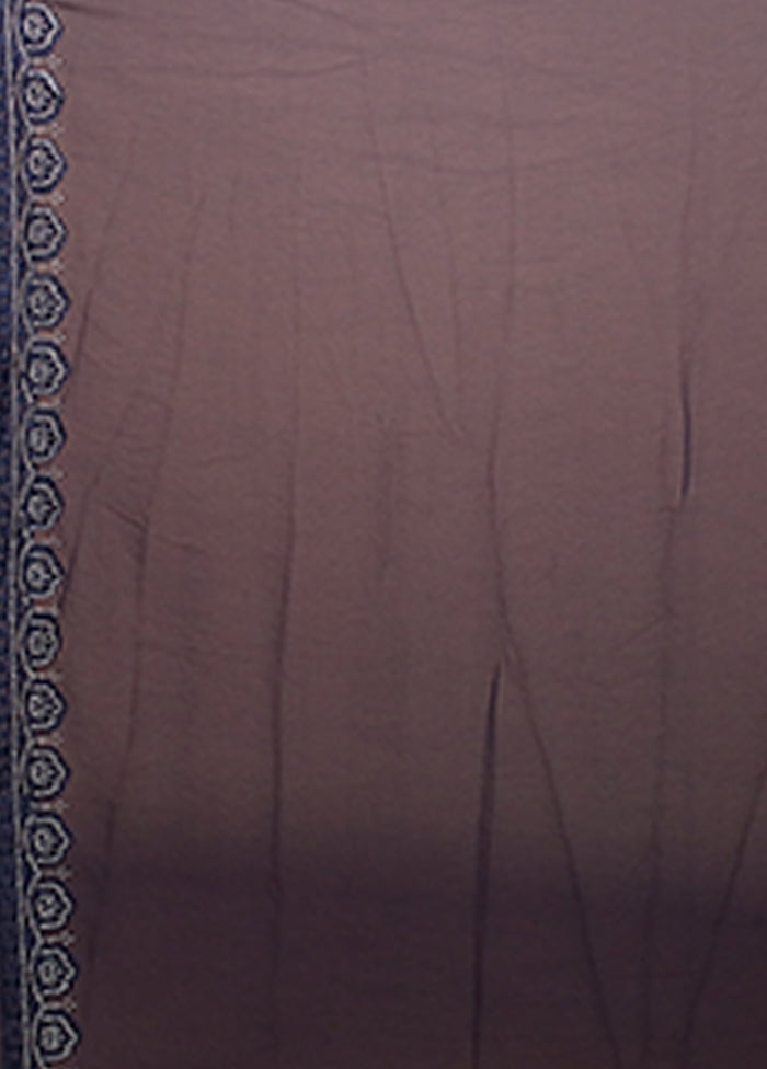 Blue Chiffon Silk Saree With Blouse Piece