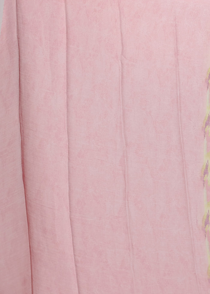 Green Chiffon Silk Saree With Blouse Piece