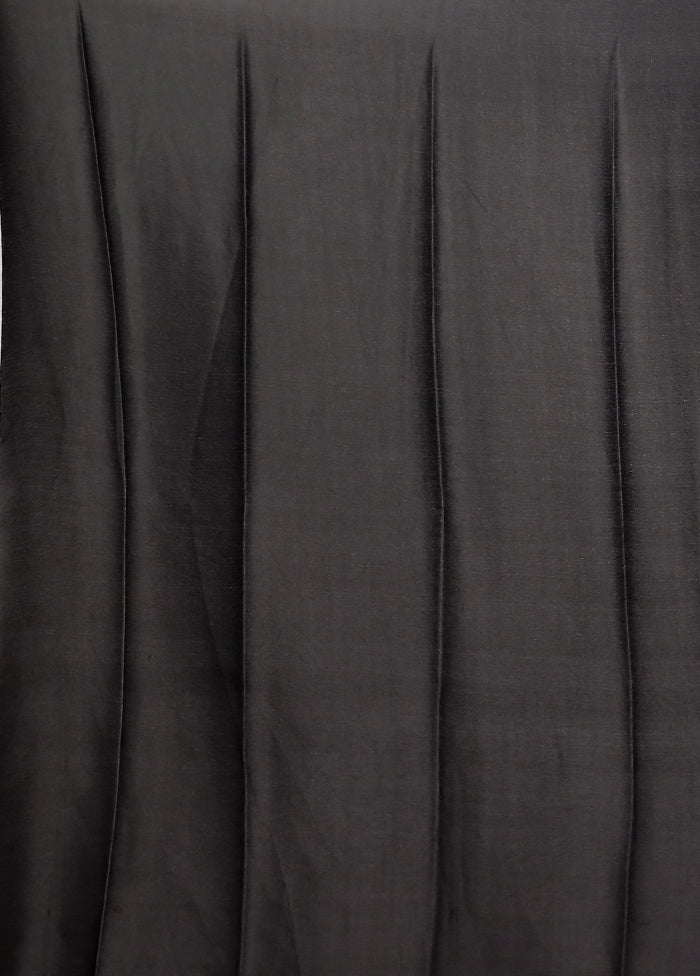 Black Printed Silk Saree Without Blouse Piece