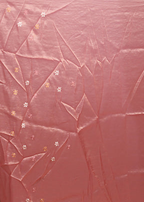 Pink Tissue Silk Saree With Blouse Piece