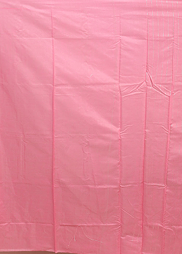 Pink Dupion Silk Saree With Blouse Piece