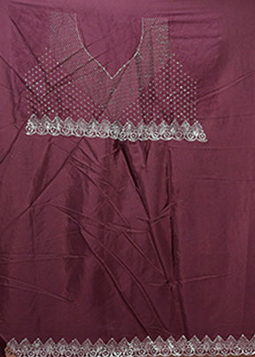 Purple Dupion Silk Saree With Blouse Piece