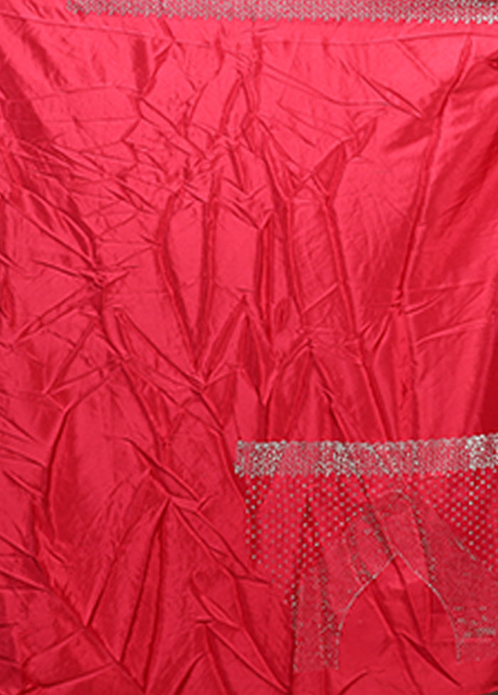 Pink Dupion Silk Saree With Blouse Piece