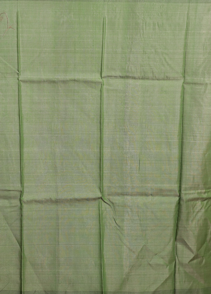 Cream Handloom Tussar Pure Silk Saree With Blouse Piece