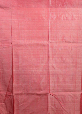 Cream Handloom Tussar Pure Silk Saree With Blouse Piece