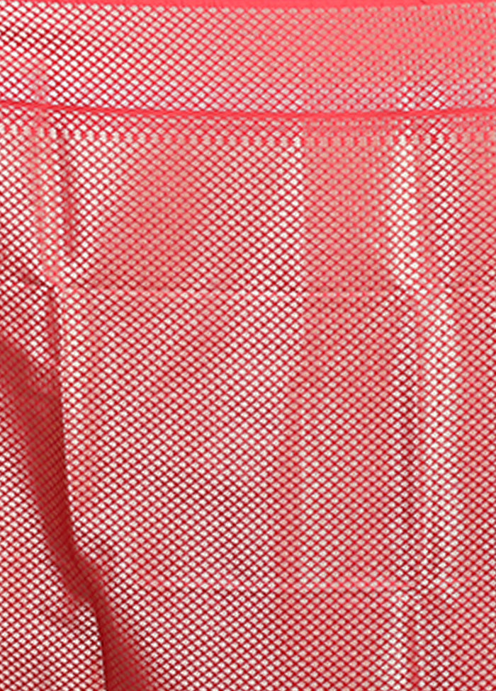 White Dupion Silk Saree With Blouse Piece