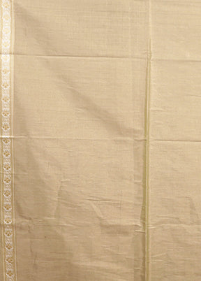 Cream Tissue Silk Saree With Blouse Piece