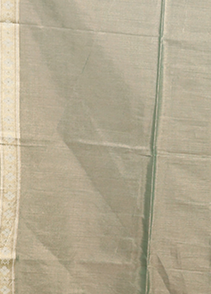 Green Tissue Silk Saree With Blouse Piece