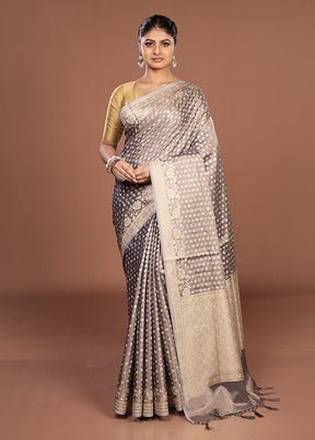 Purple Tissue Silk Saree With Blouse Piece