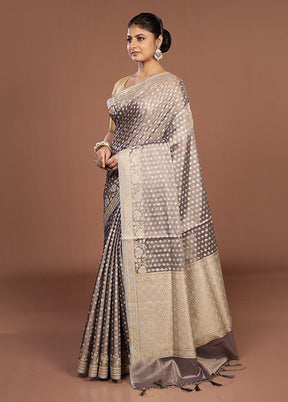 Purple Tissue Silk Saree With Blouse Piece