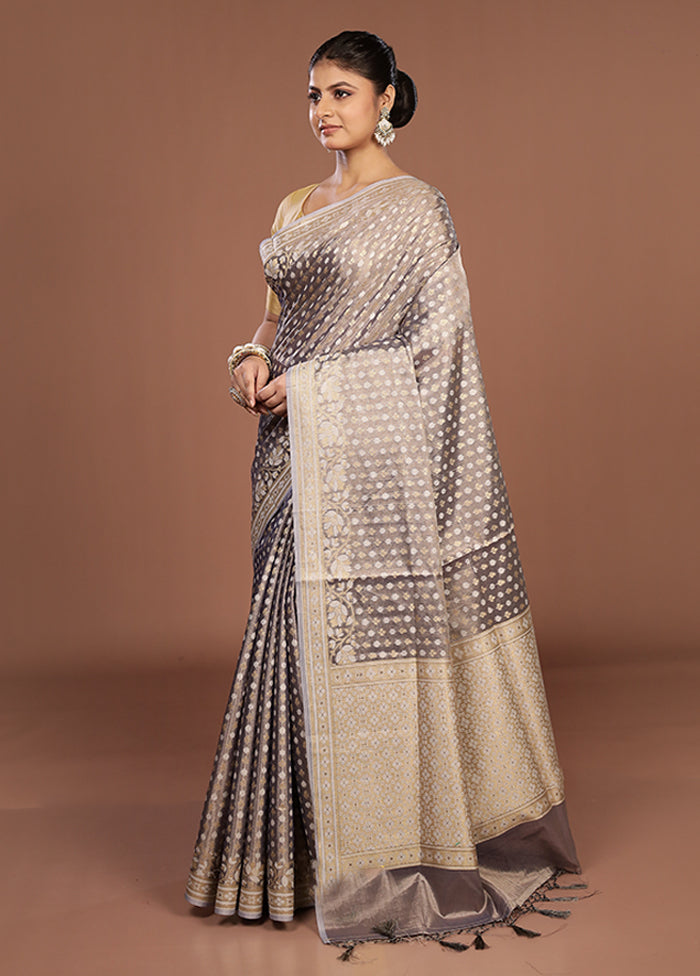 Purple Tissue Silk Saree With Blouse Piece