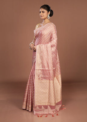 Pink Tissue Silk Saree With Blouse Piece