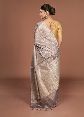 Purple Tissue Silk Saree With Blouse Piece