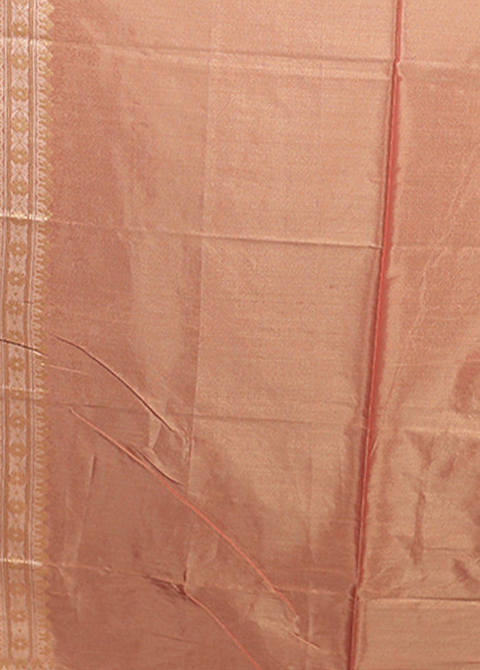 Pink Tissue Silk Saree With Blouse Piece