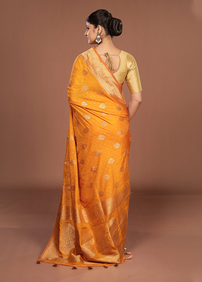 Yellow Georgette Saree With Blouse Piece