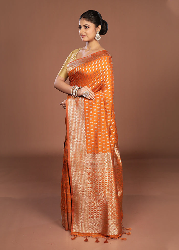 Yellow Georgette Saree With Blouse Piece