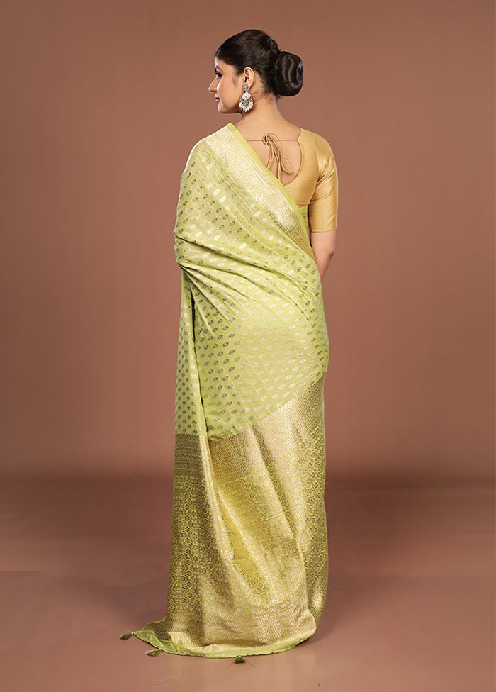 Green Georgette Saree With Blouse Piece