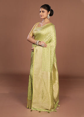 Green Georgette Saree With Blouse Piece
