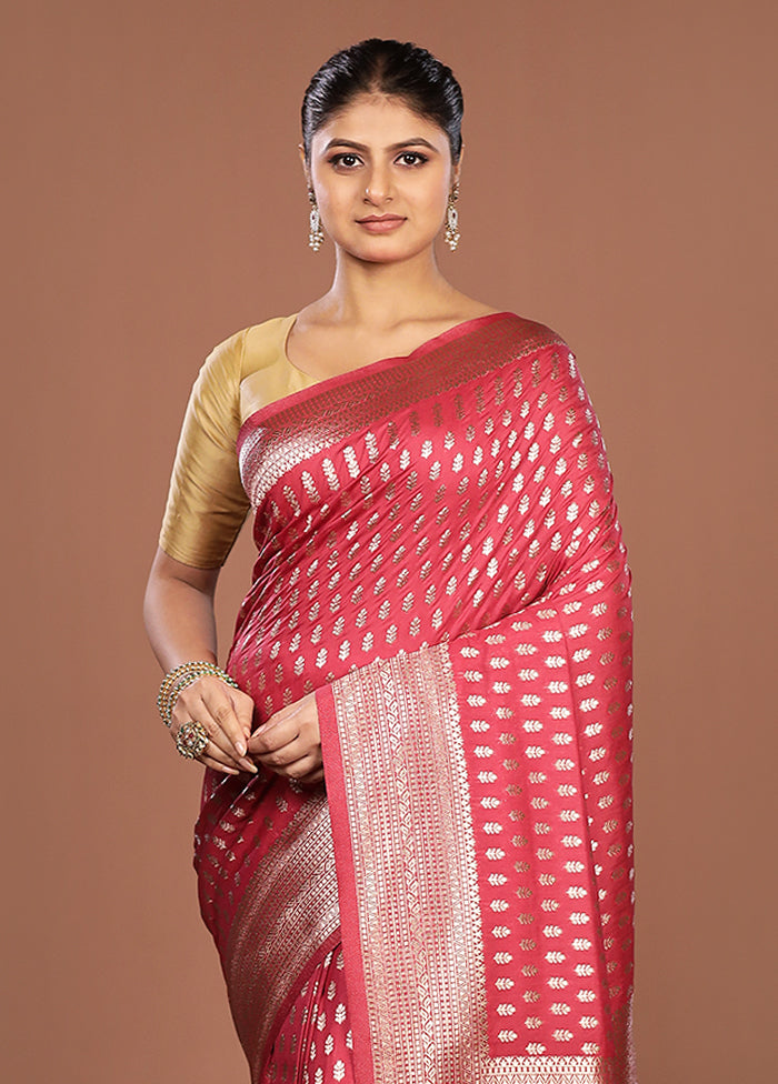 Pink Georgette Saree With Blouse Piece