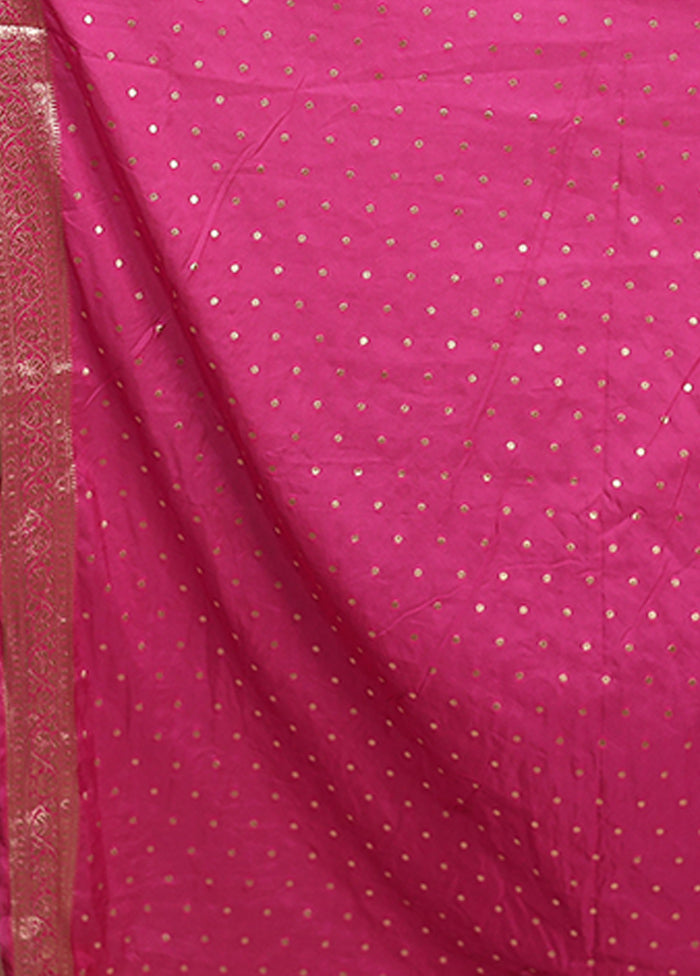 Blue Dupion Silk Saree With Blouse Piece