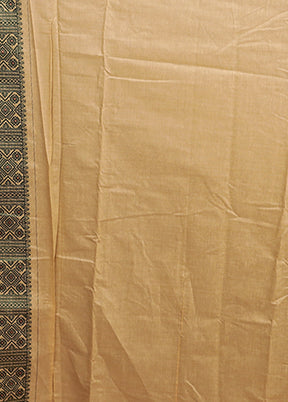 Cream Assam Silk Saree With Blouse Piece