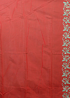 Red Jamdani Cotton Saree Without Blouse Piece