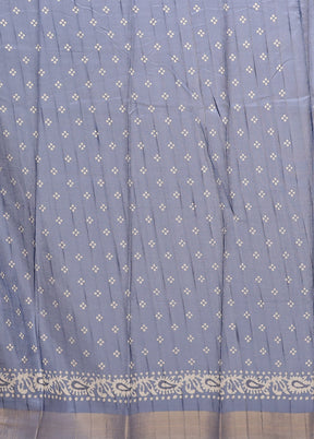 Blue Dupion Silk Saree With Blouse Piece