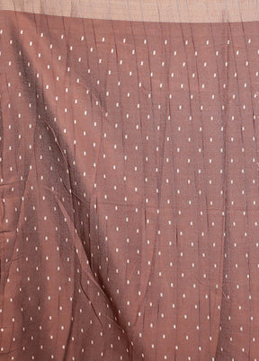 Brown Dupion Silk Saree With Blouse Piece