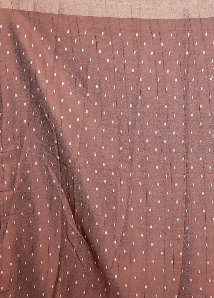 Brown Dupion Silk Saree With Blouse Piece