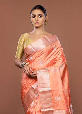 Pink Handloom Kanchipuram Pure Silk Saree With Blouse Piece