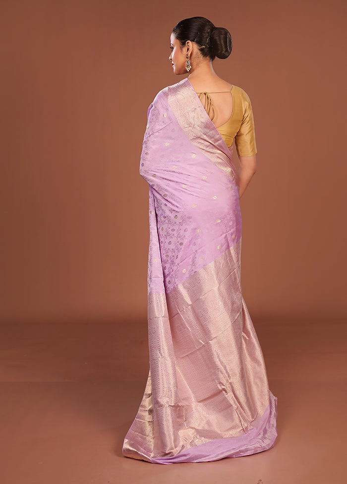 Grey Handloom Kanchipuram Pure Silk Saree With Blouse Piece