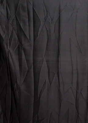 Black Printed Silk Saree Without Blouse Piece