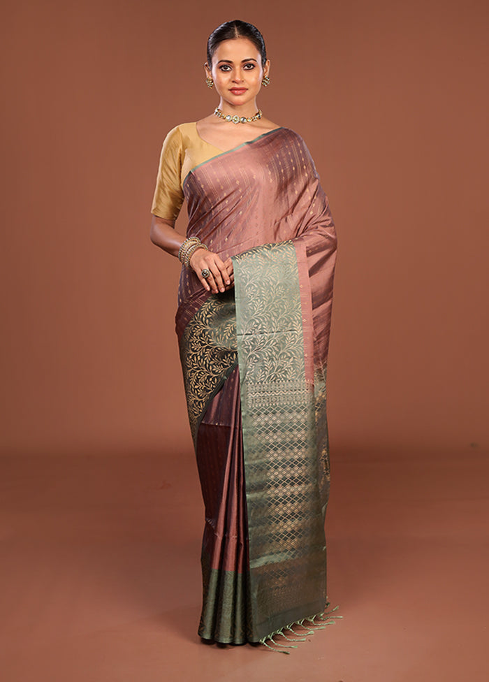 Green Handloom Kanchipuram Pure Silk Saree With Blouse Piece