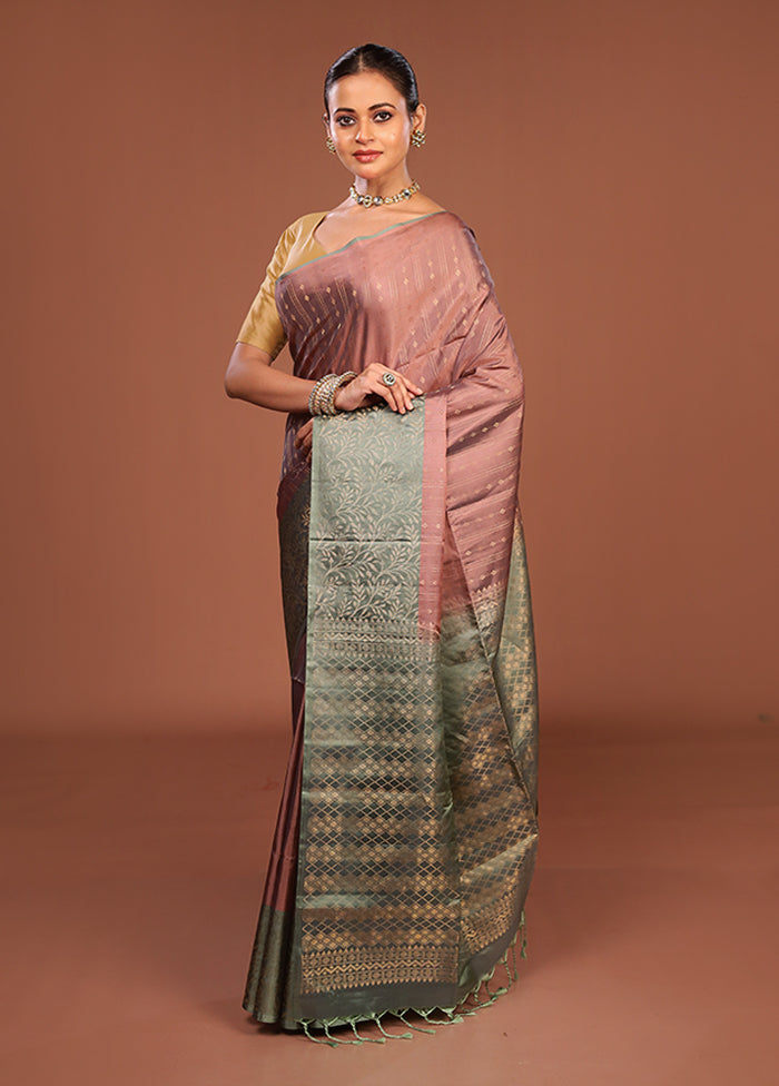 Green Handloom Kanchipuram Pure Silk Saree With Blouse Piece
