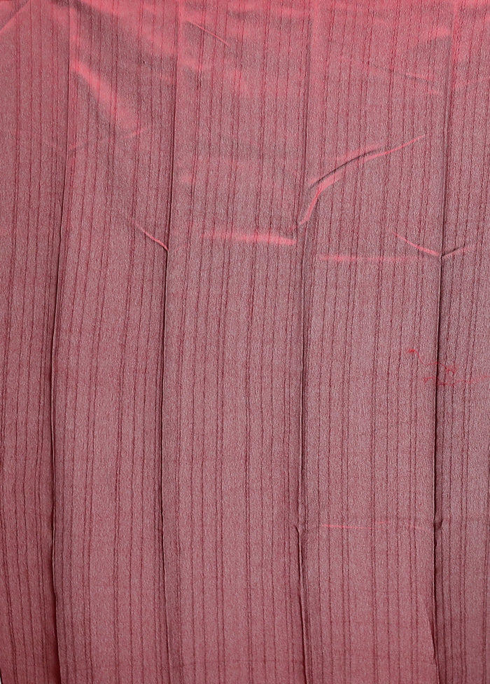 Maroon Dupion Silk Saree With Blouse Piece