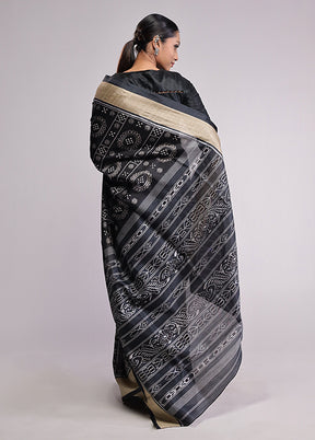 Black Dupion Silk Saree With Blouse Piece