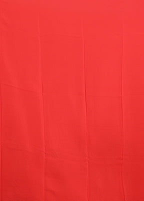 Red Handloom Chiffon Pure Silk Saree With Blouse Piece