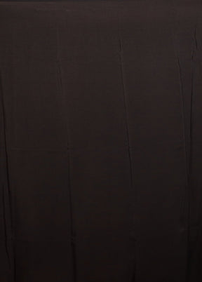 Black Handloom Chiffon Pure Silk Saree With Blouse Piece