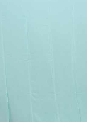 Blue Handloom Chiffon Pure Silk Saree With Blouse Piece