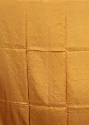 Yellow Printed Pure Silk Saree Without Blouse Piece