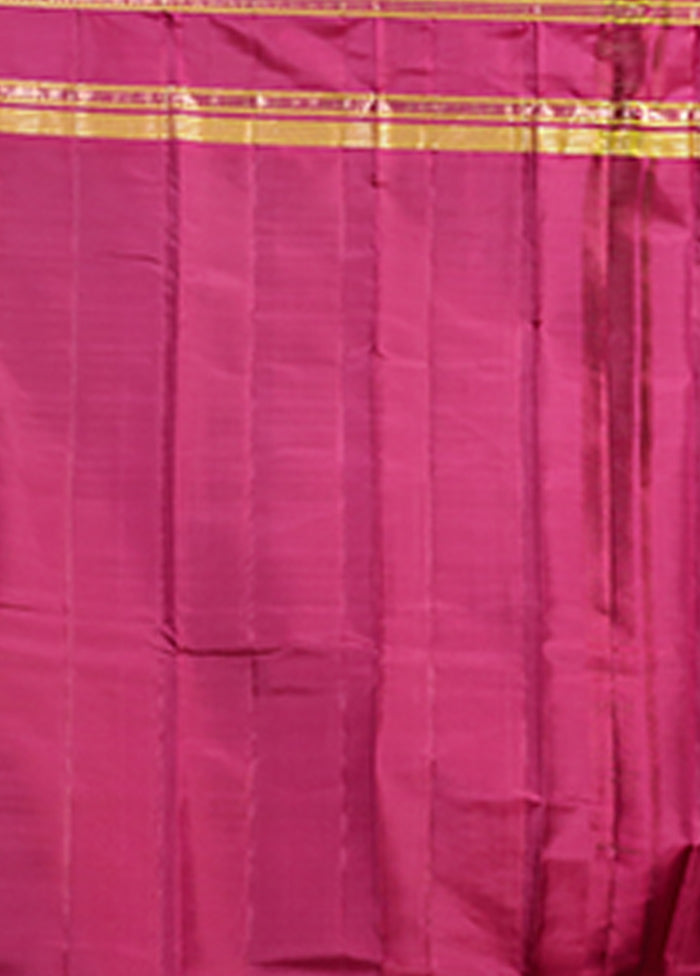 Yellow Handloom Kanjivaram Pure Silk Saree With Blouse Piece
