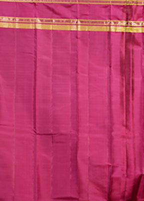 Yellow Handloom Kanjivaram Pure Silk Saree With Blouse Piece