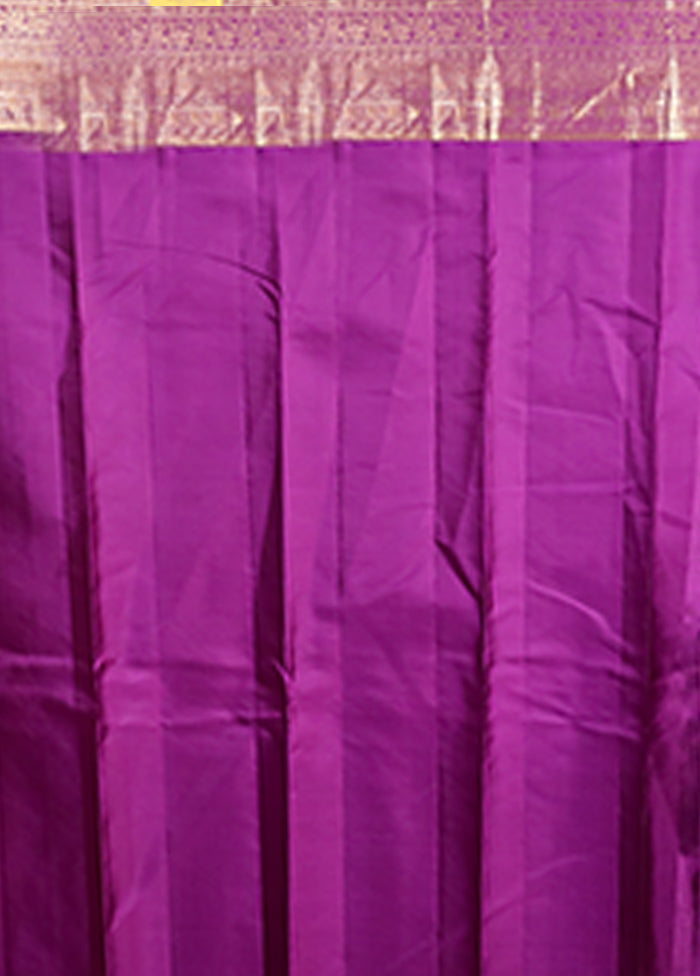 Pink Handloom Kanchipuram Pure Silk Saree With Blouse Piece