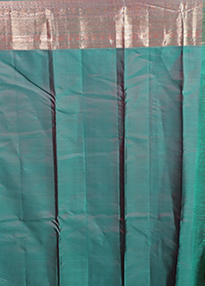 Yellow Handloom Kanchipuram Pure Silk Saree With Blouse Piece