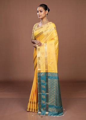Purple Kanjivaram Silk Saree With Blouse Piece