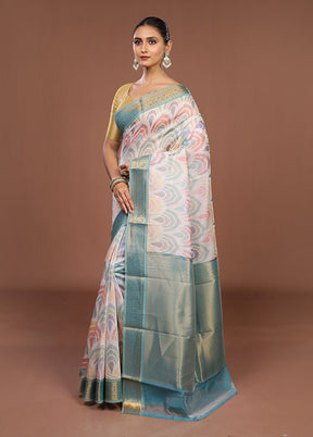 White Pure Cotton Saree With Blouse Piece