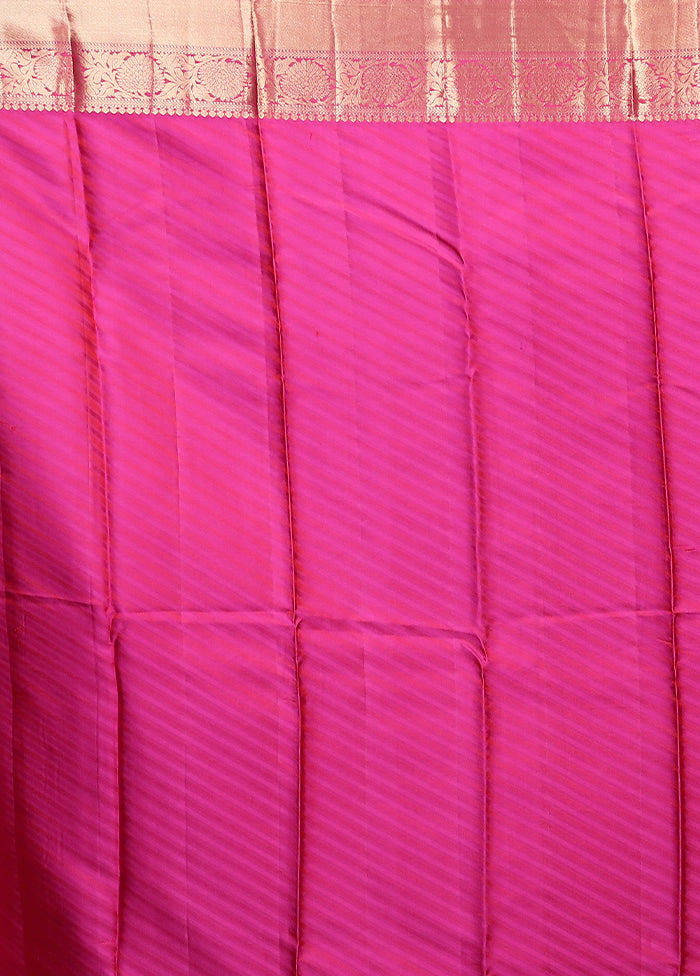 Green Handloom Kanjivaram Pure Silk Saree With Blouse Piece