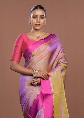 Cream Pure Cotton Saree With Blouse Piece