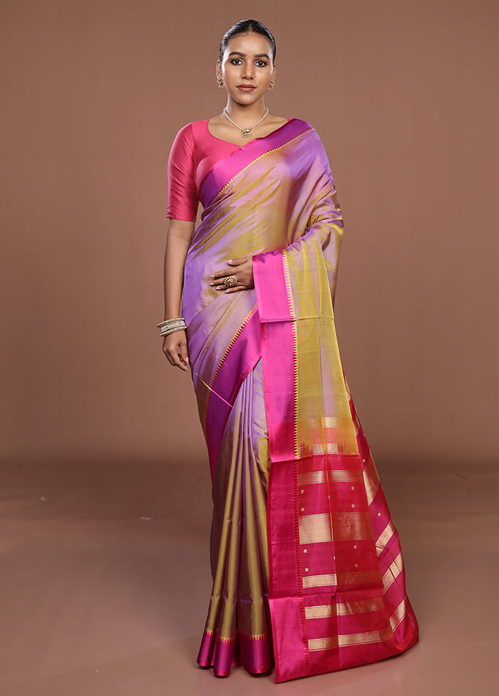 Cream Pure Cotton Saree With Blouse Piece